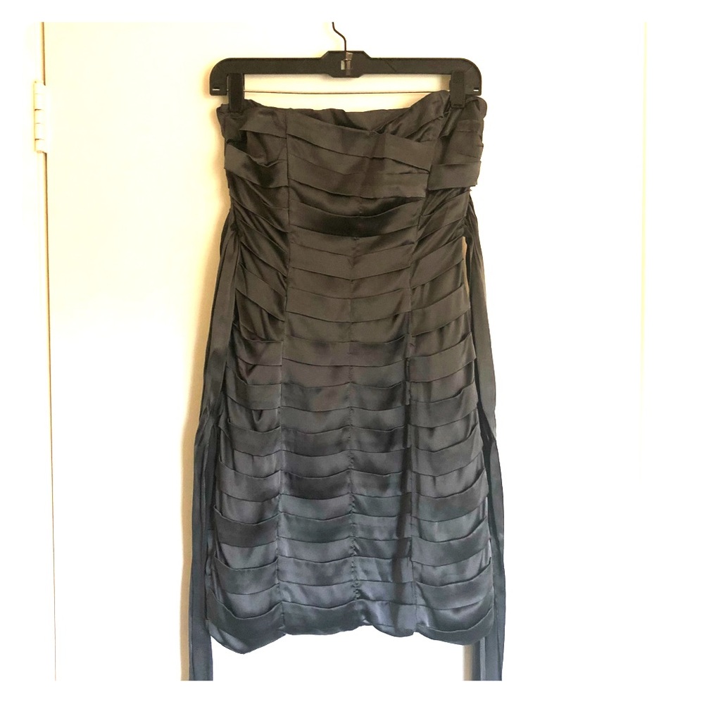 Cocktail evening basketweave strapless style dress